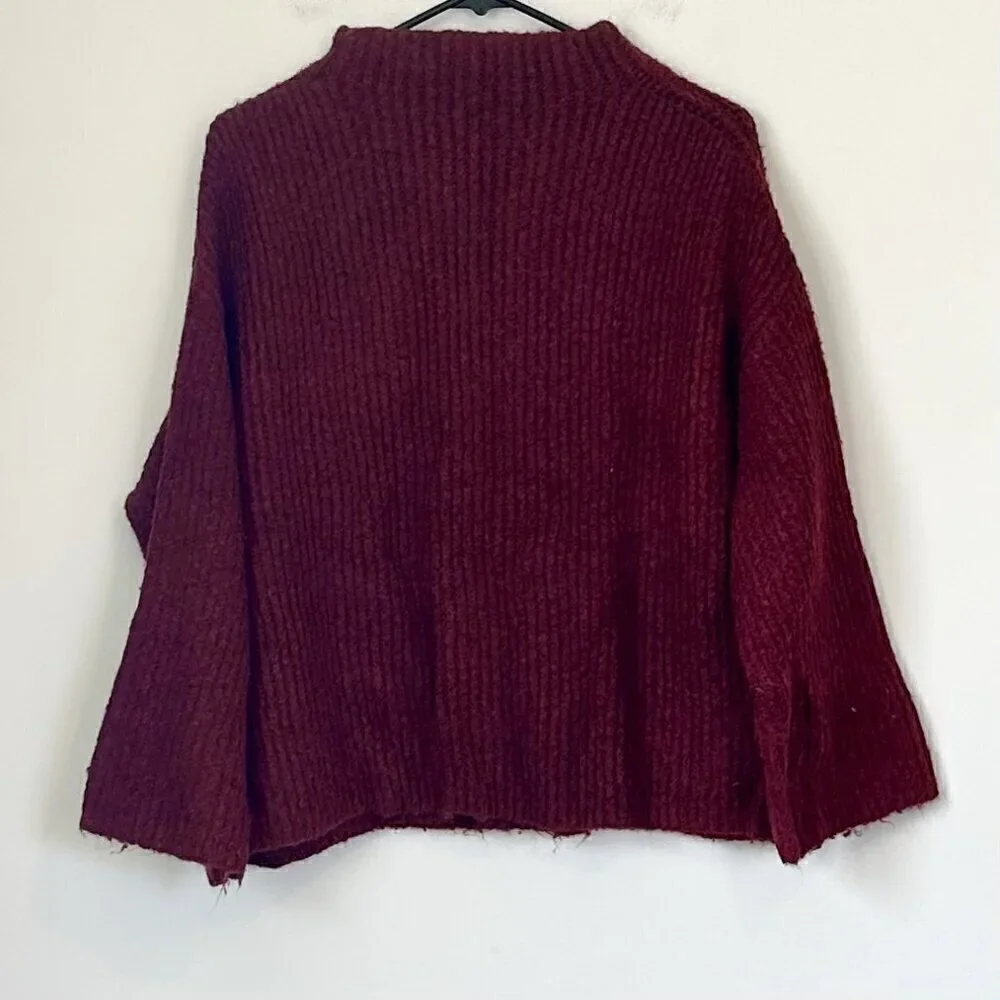 John + Jenn Burgundy Knit Sweater - Size: Small